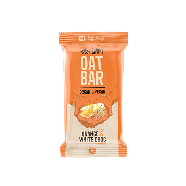 Oat Bar Orange & White Choco Bio 40g