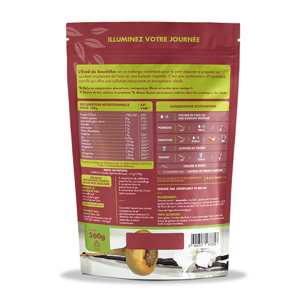 ISWARI_ Éveil du Bouddha Maca & Vanille - 360g _VERSO_PACKSHOT