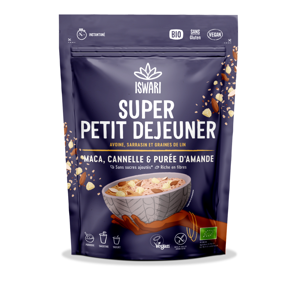 ISWARI Super Petit Dejeuner Maca, Canelle & Amande BIO 360g