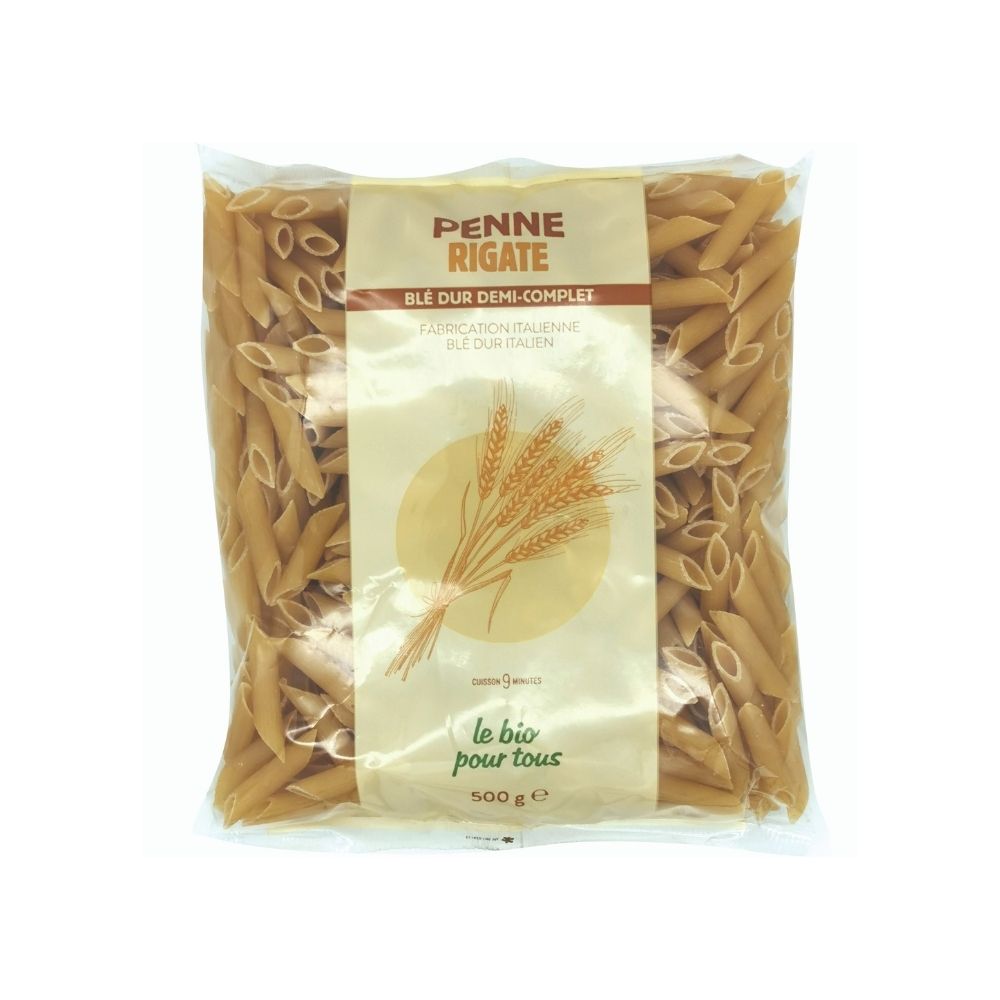 Penne rigate demi complet Bio (500g) BIO POUR TOUS