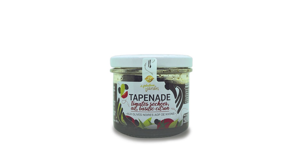 Tapenade Olives Noir, Tomates Séchées, Ail & Basilic Citron Bio - 90g
