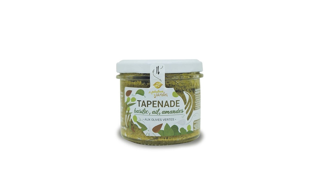 Tapenade Olive Verte, Basilic, Amandes Bio - 90g