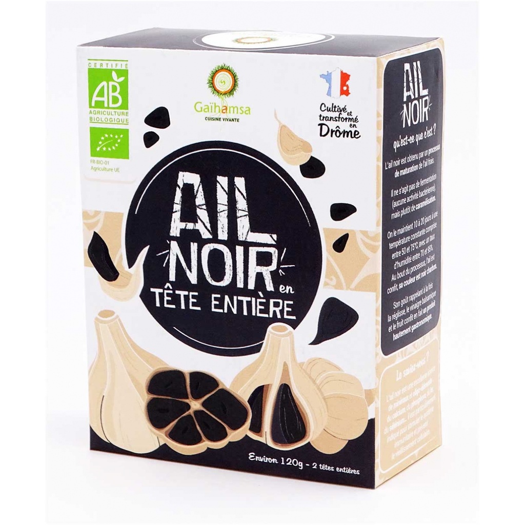 Ail noir (2 têtes entières environ) Bio - 120g