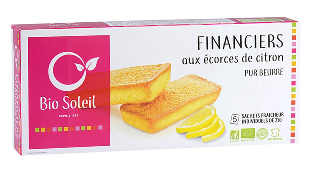 Financiers Pur Beurre aux Ecorces de Citron Bio - 125g