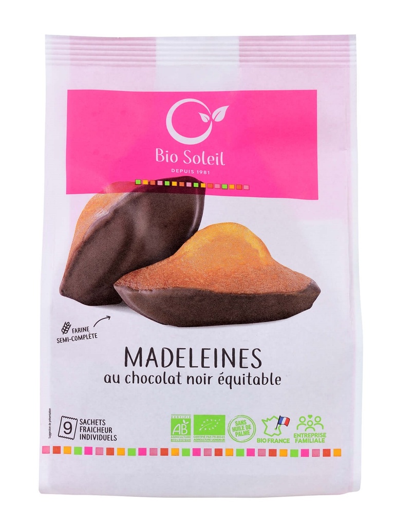 Madeleines au Chocolat Noir 9x Bio - 200g
