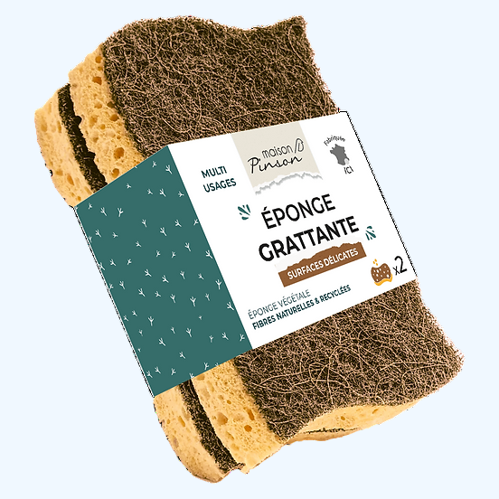 Eponges Végétales Grattantes Surfaces Délicates – 2x